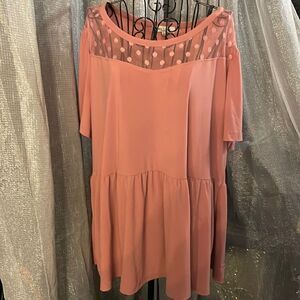 Plus size pink babydoll vintage pinup girl style work summer